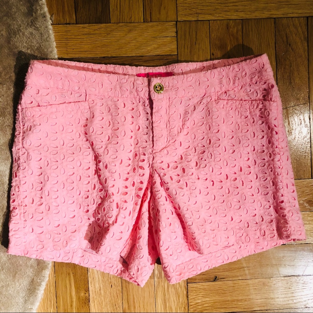 Lilly Pulitzer Kelly Shorts- Pink Eyelet- NWT
